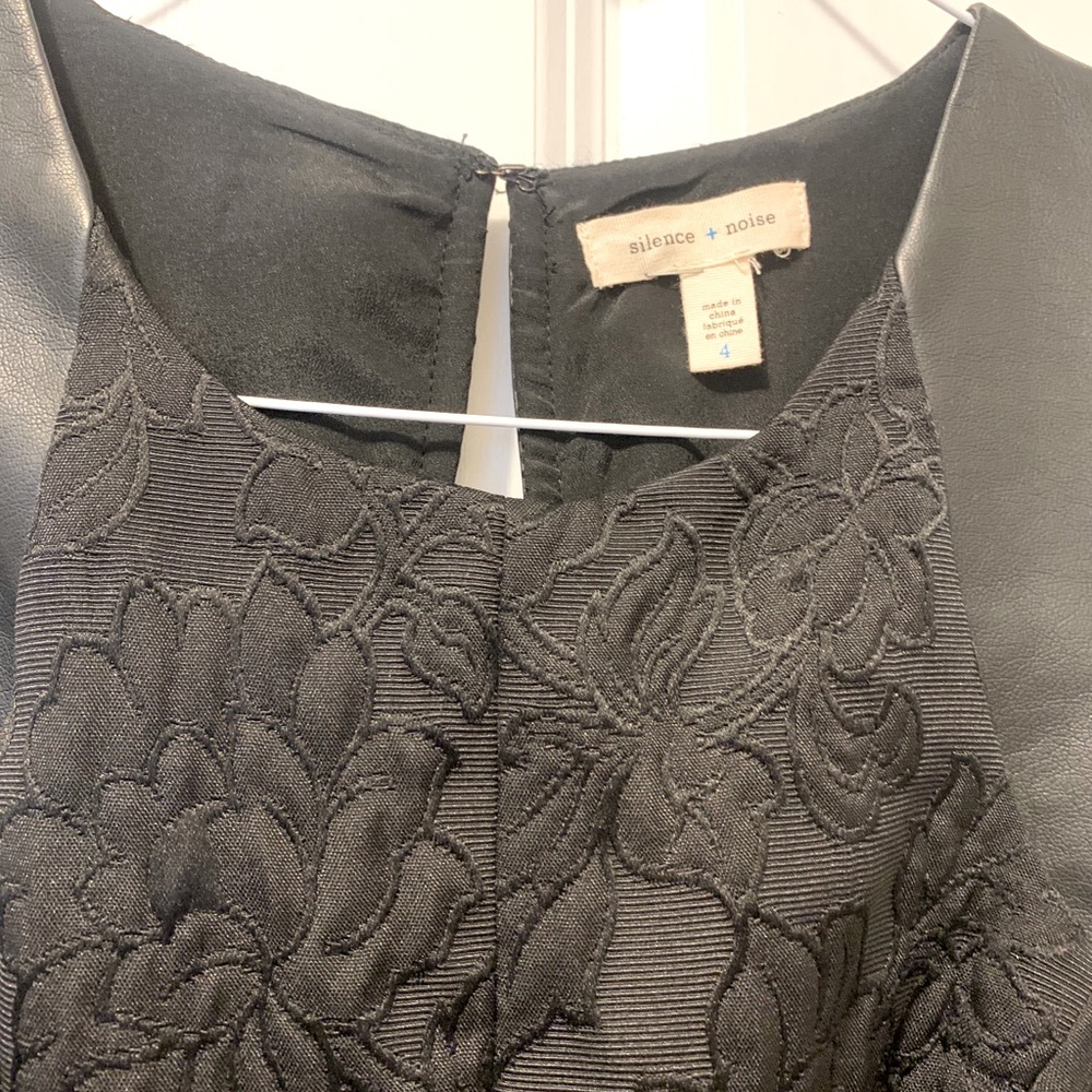 Silence & Noise Floral/Leather Cut Out Dress